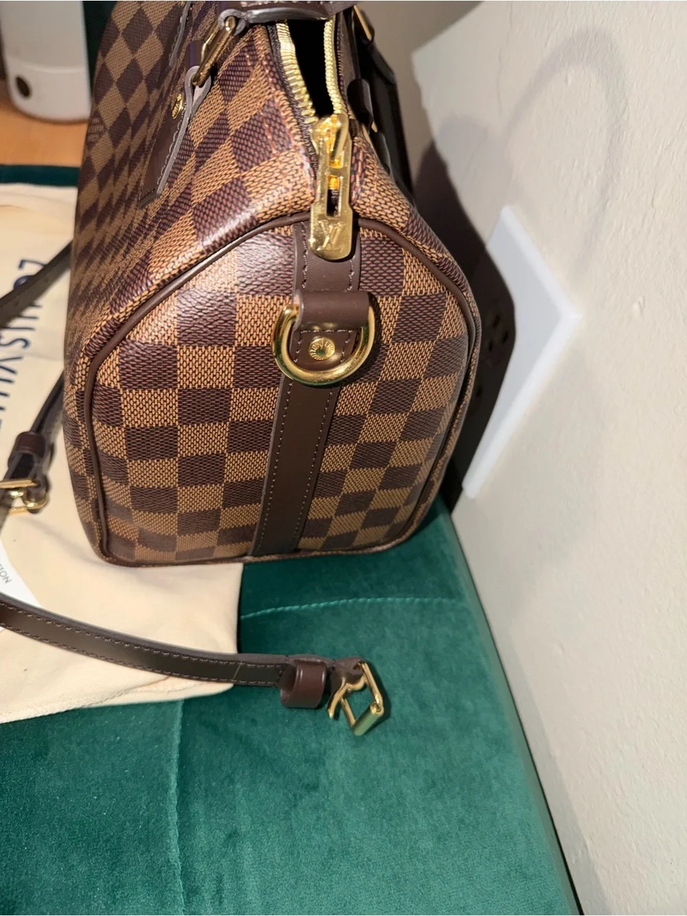 Louis Vuitton Damier Ebene Speedy Bandouliere 25